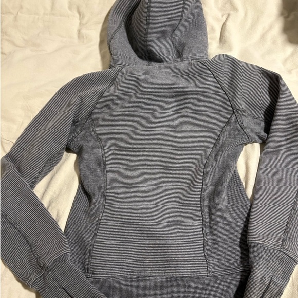 Lululemon Striped Grey Scuba Hoodie Zip-up Jacket Size 4 - Picture 8 of 9